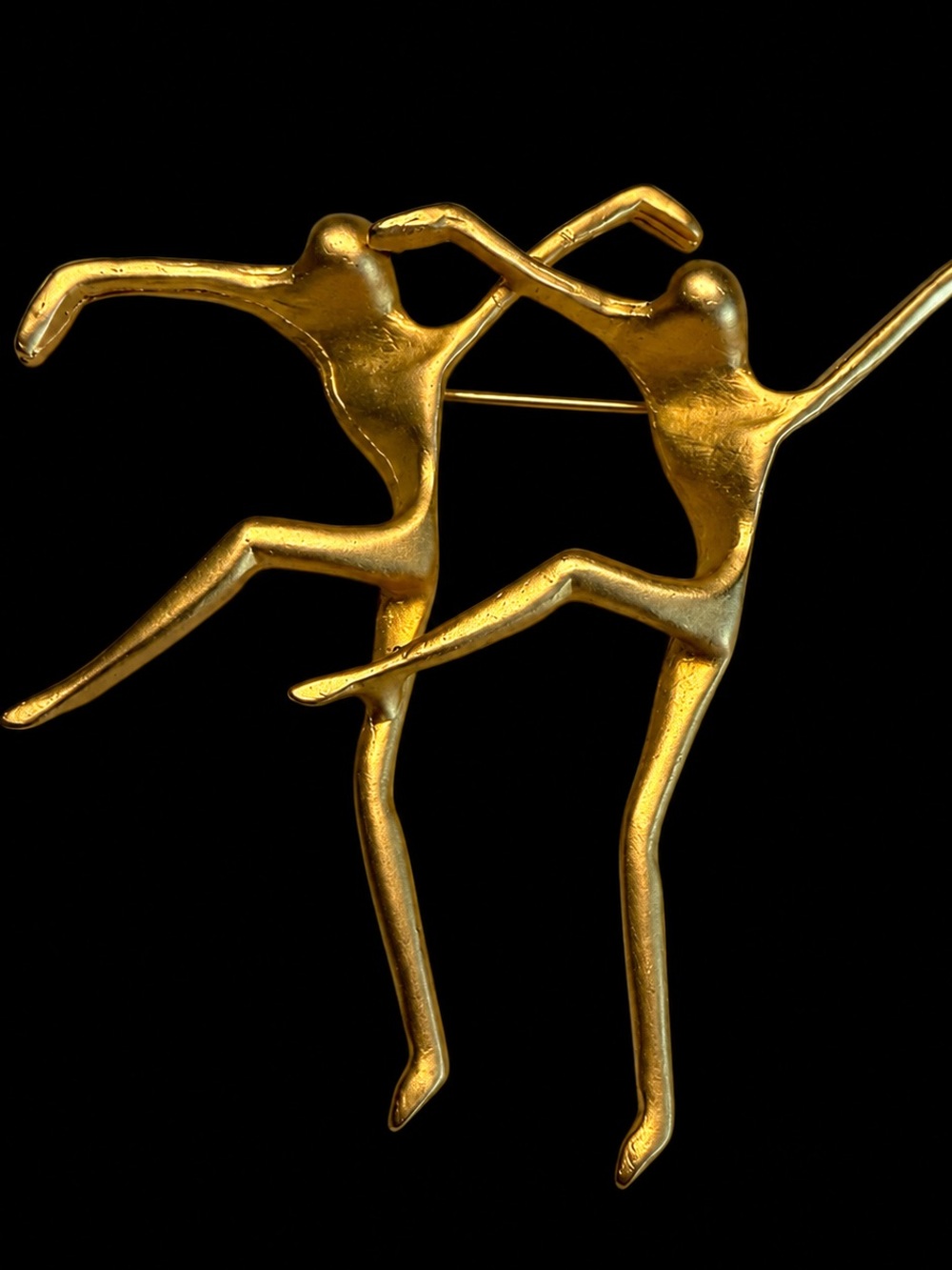 Gold Dancer Pin Brooch